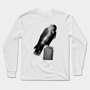 crow in grayscale Long Sleeve T-Shirt